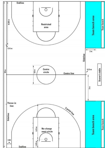 篮球半场尺寸详解（NBAFIBACBA都一样吗？）